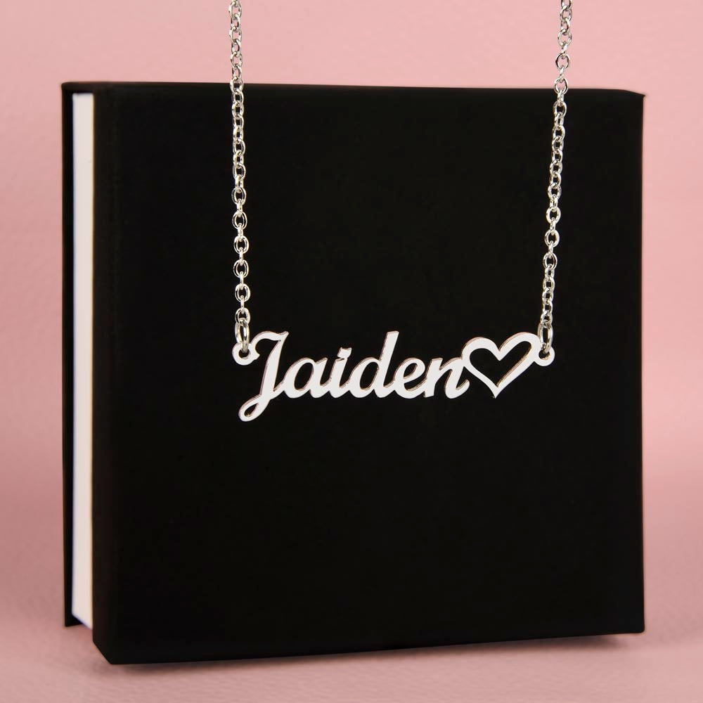 Personalised Name Necklace With Heart