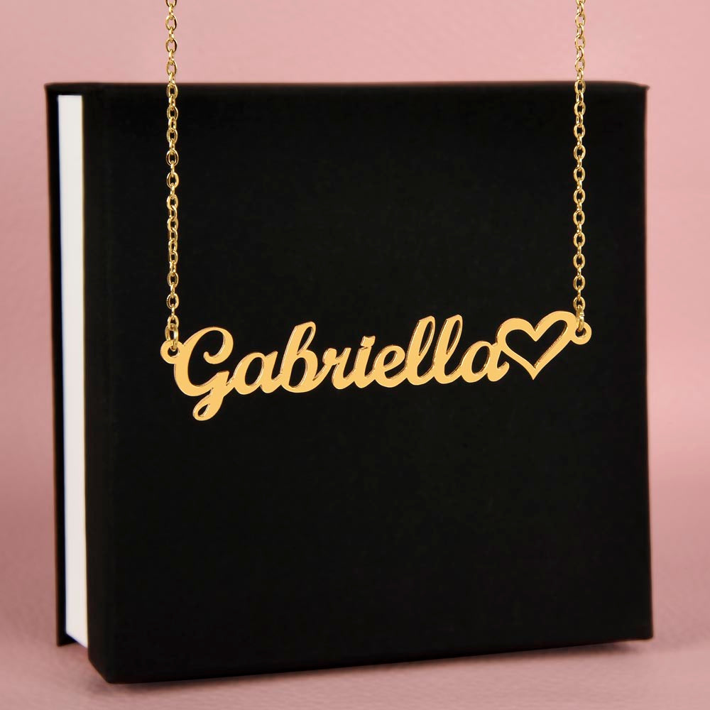 Personalised Name Necklace With Heart