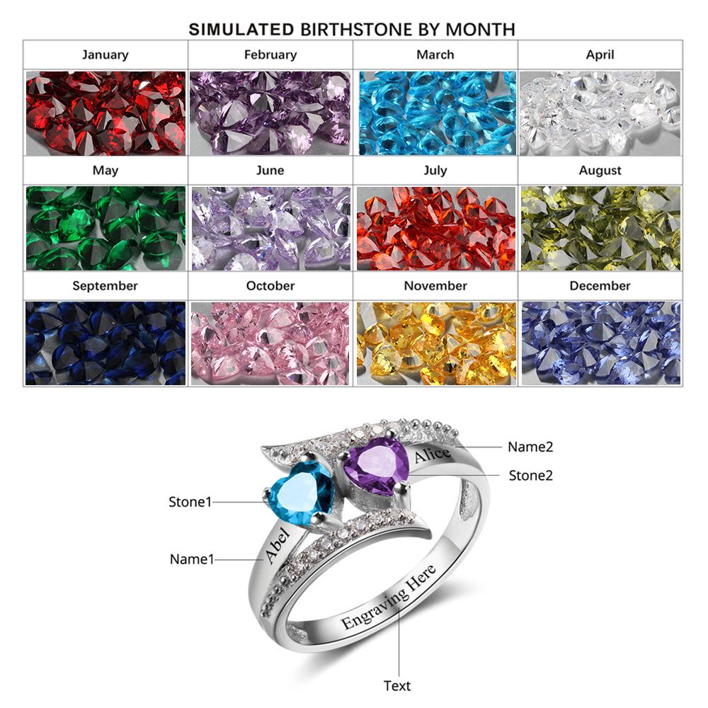 Engraved Birthstone Ring
