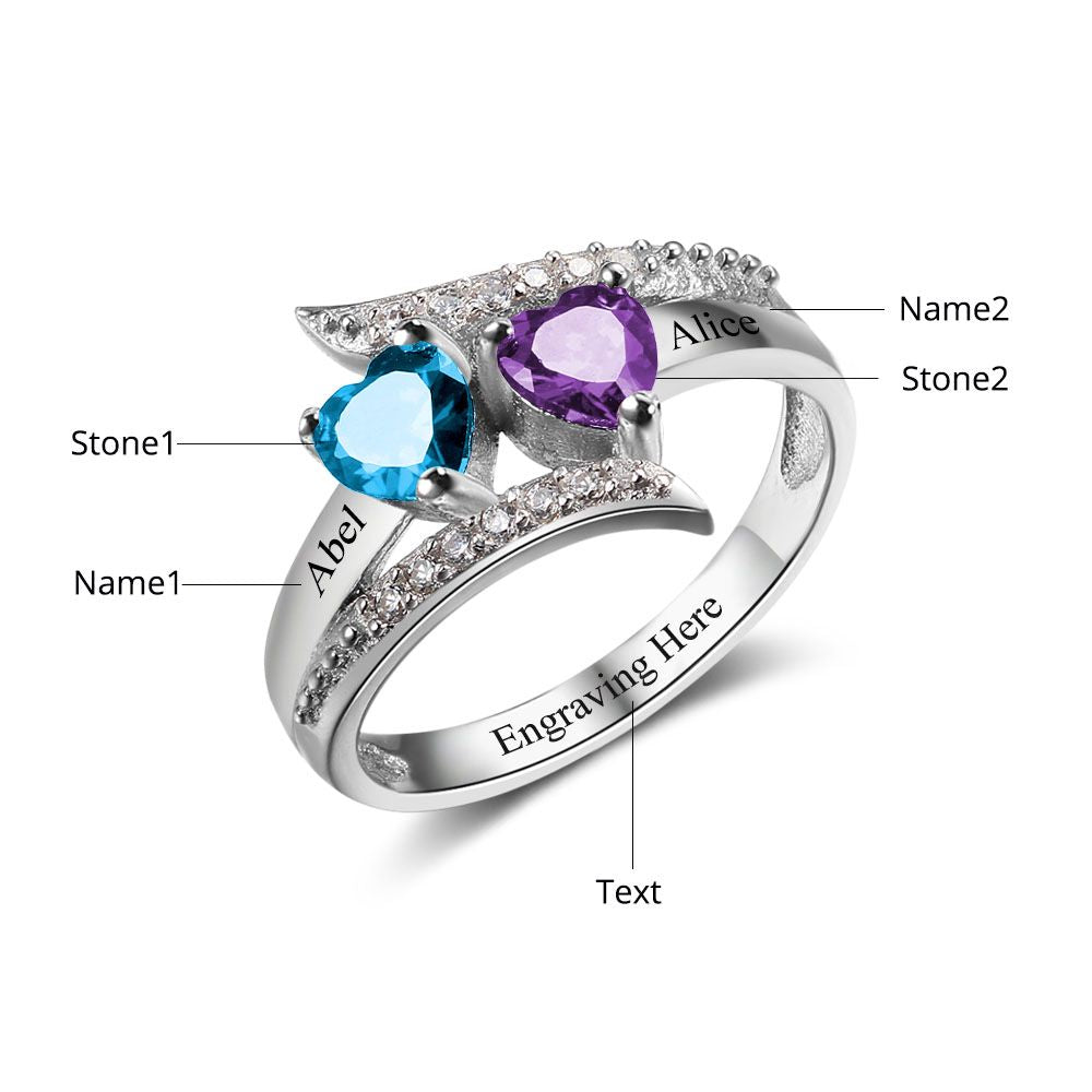 Engraved Birthstone Ring