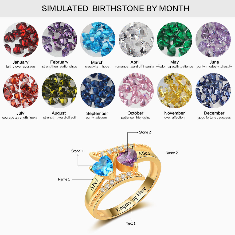 Engraved Birthstone Ring
