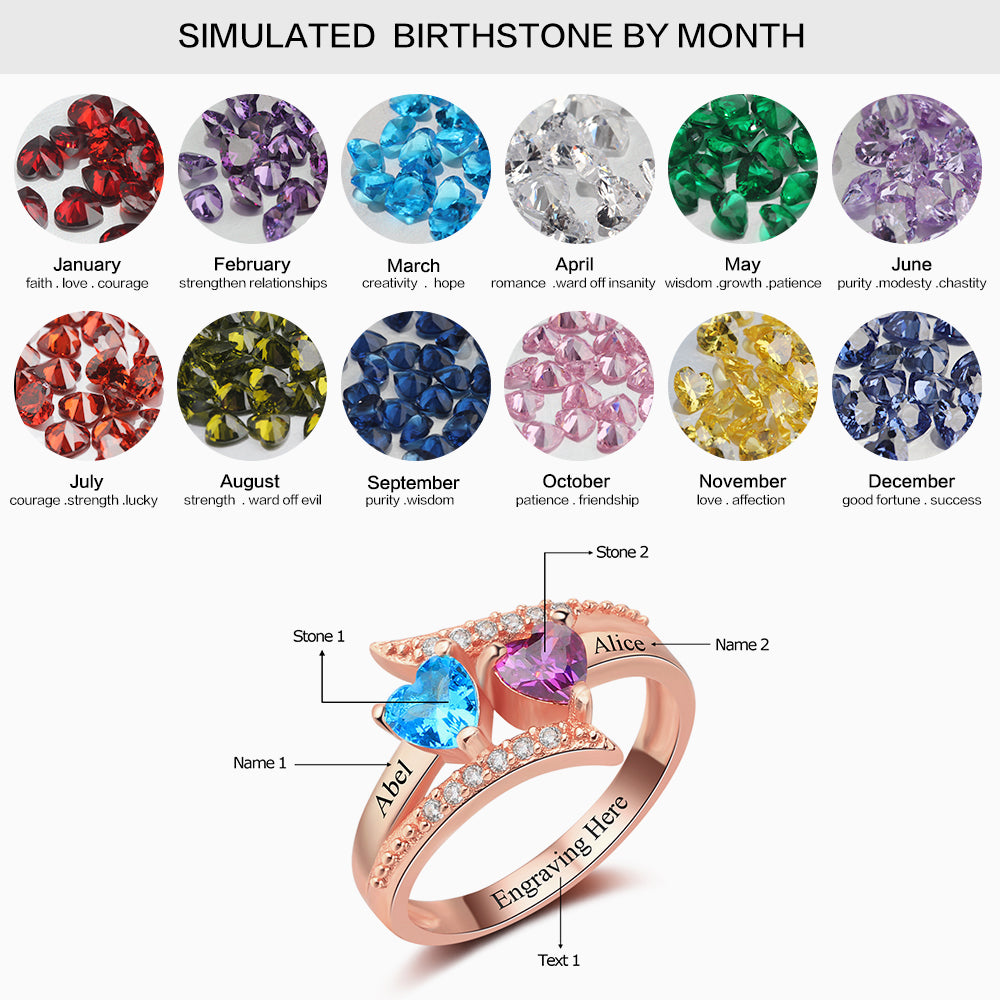 Engraved Birthstone Ring